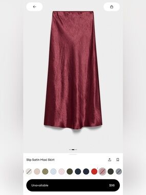 Aritzia Satin Maxi Skirt - Burgundy